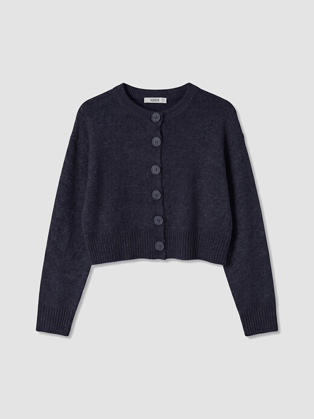 Strickjacke Mit Rundhalsausschnitt Für Damen-4
