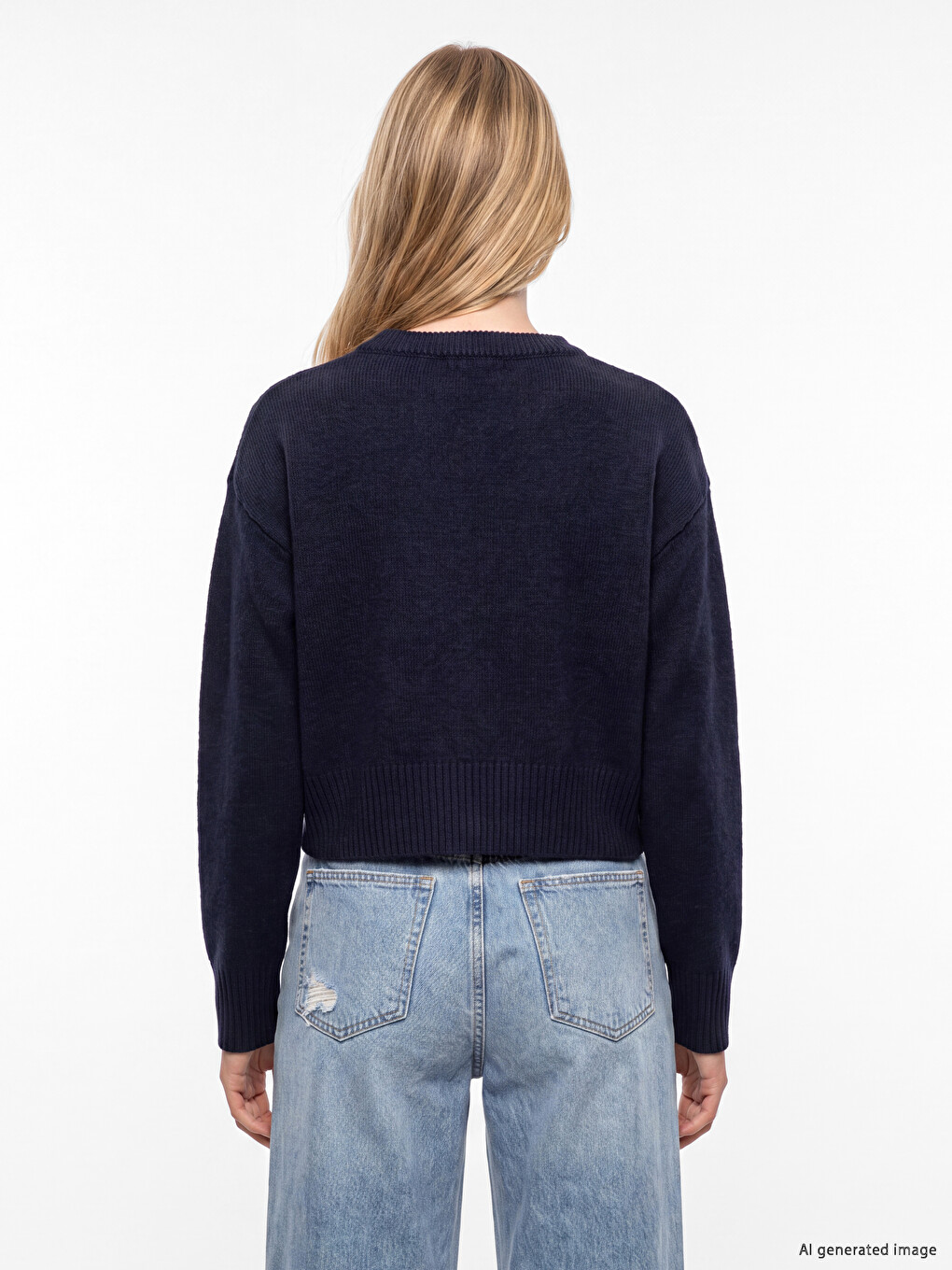 Strickjacke Mit Rundhalsausschnitt Für Damen-3