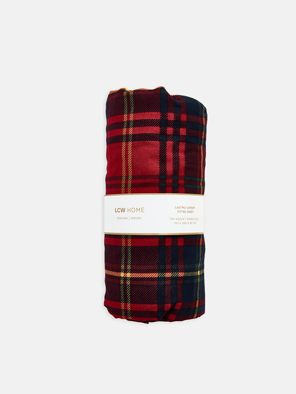 Plaid Patterned Single Person Elasticated Sheet-1