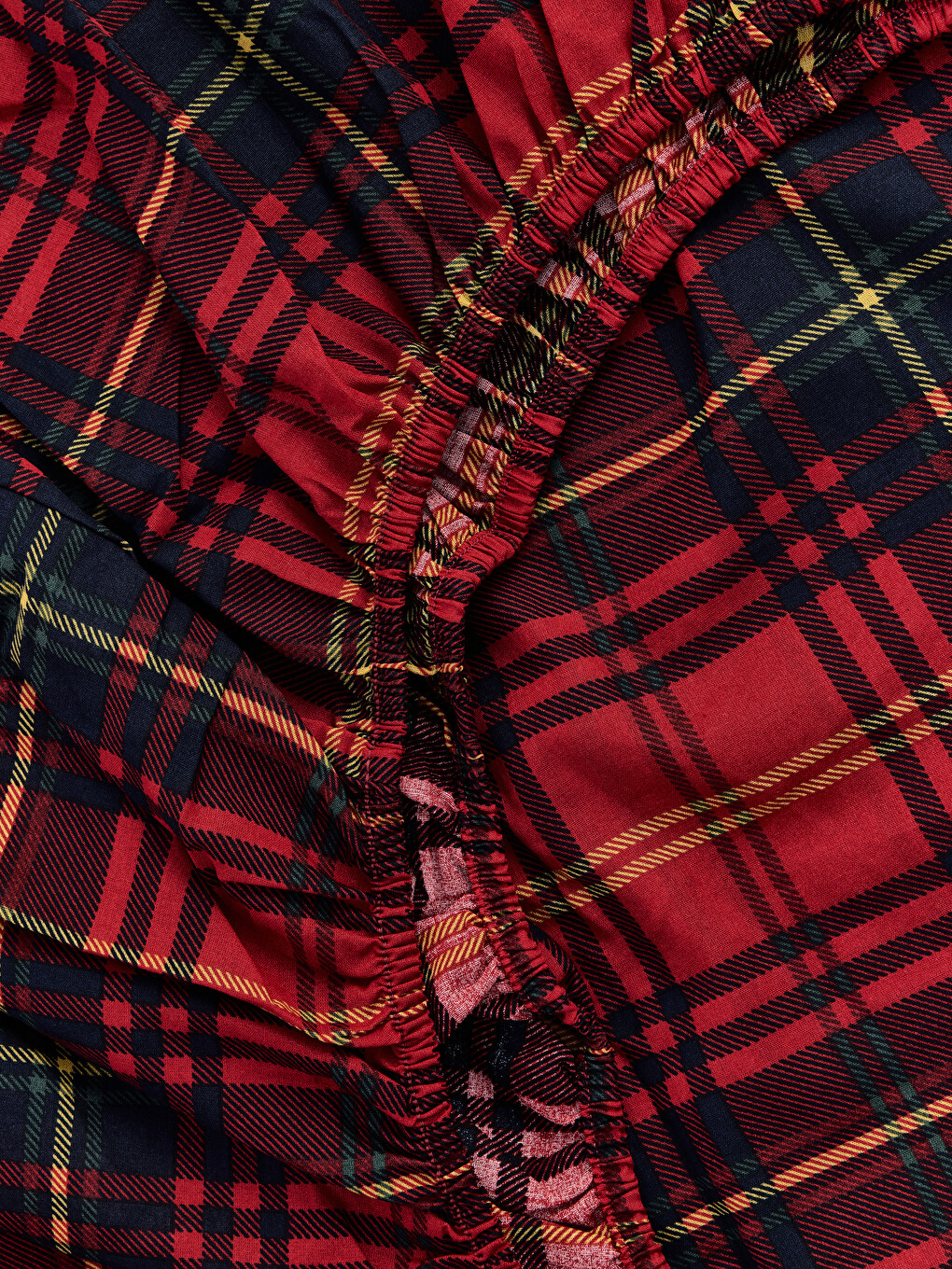 Plaid Patterned Single Person Elasticated Sheet-2