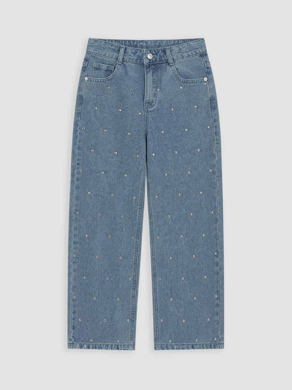 Barrel Fit Rhinestone Girls' Jeans