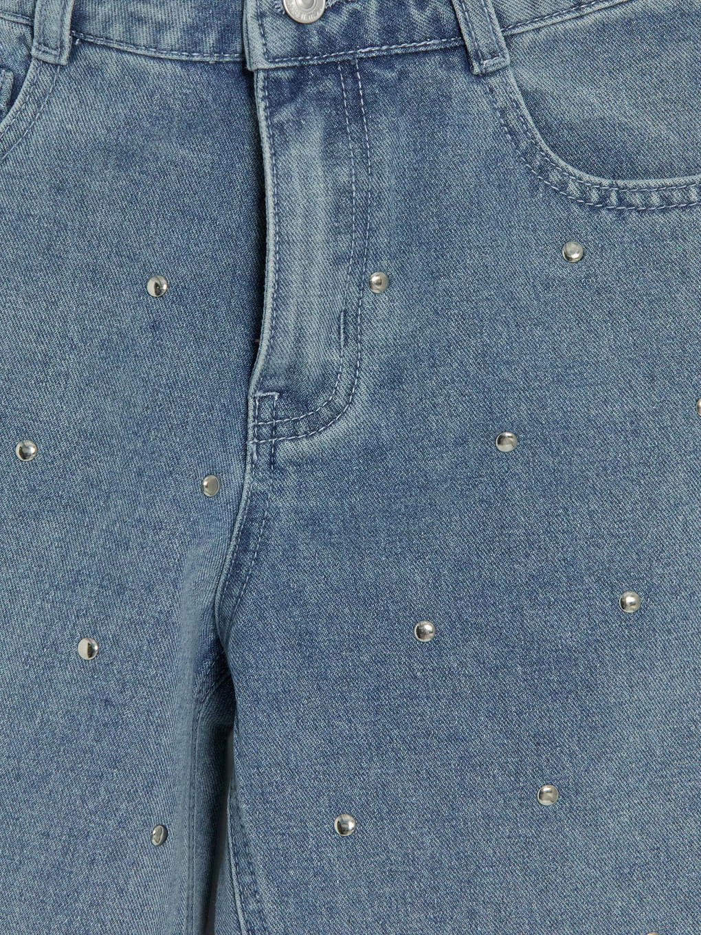 Barrel Fit Rhinestone Girls' Jeans-1
