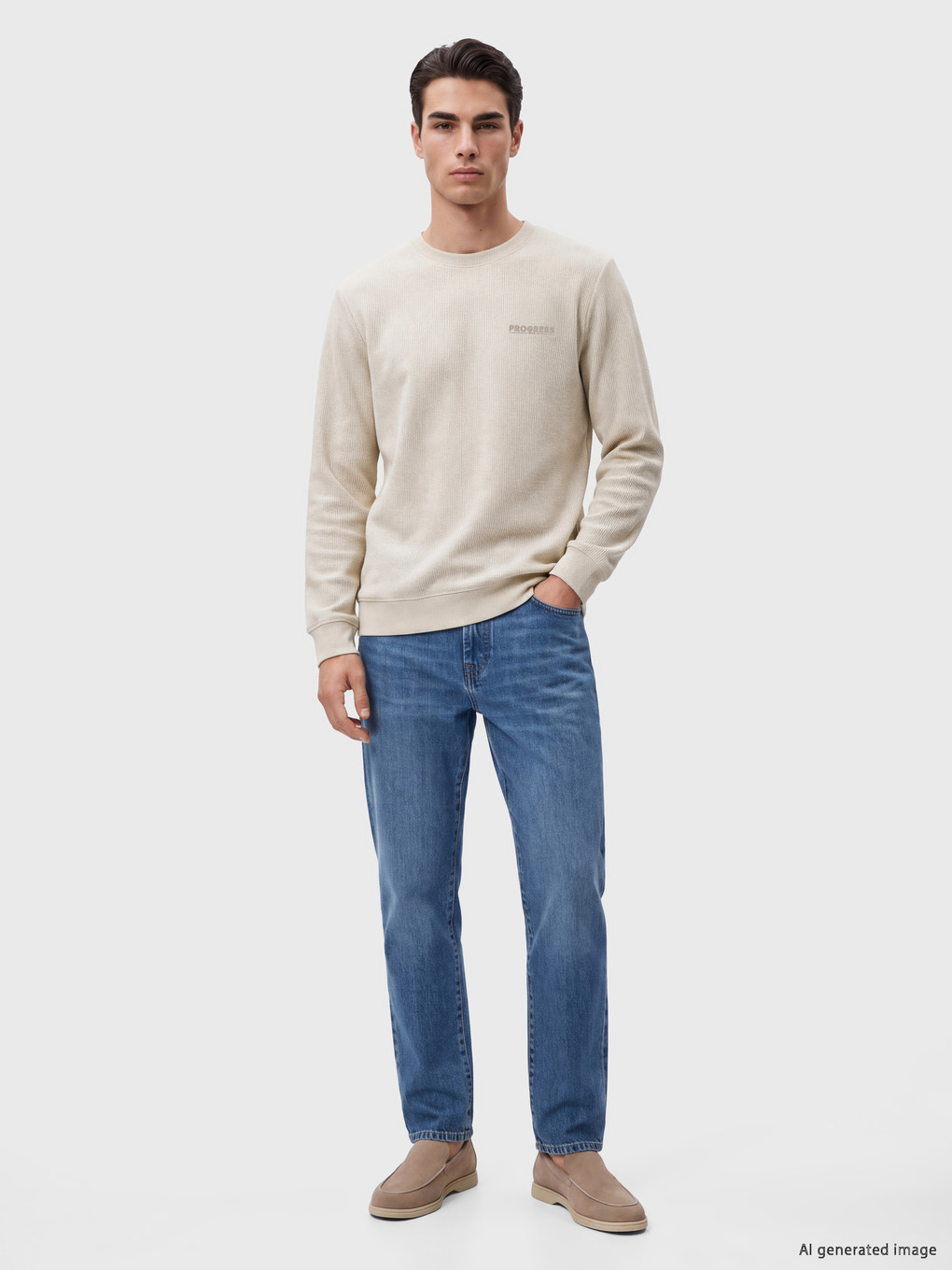 Crew Neck Printed Men's Sweatshirt-1
