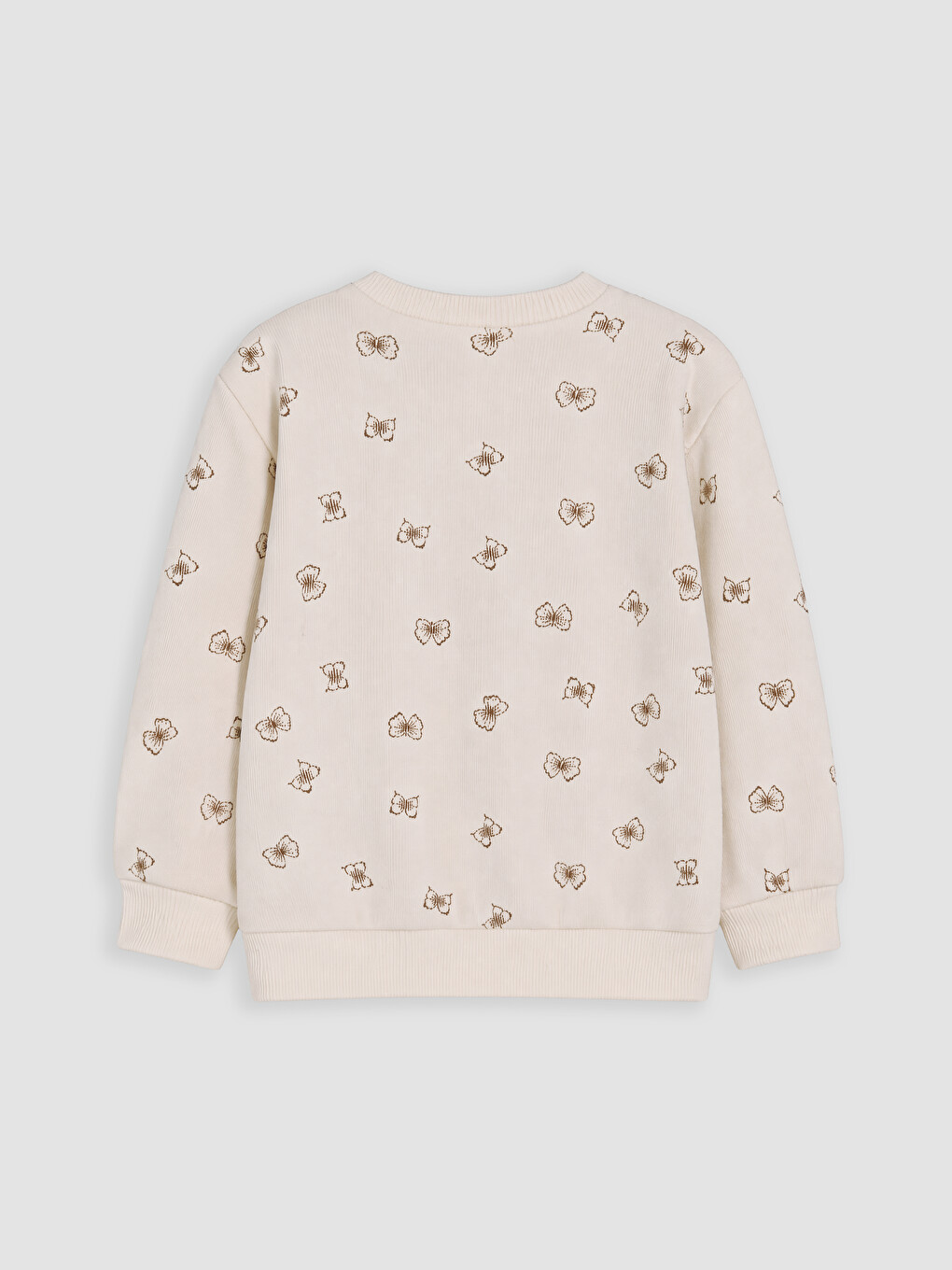 Kahverengi Baskılı Kız Çocuk 2'li Sweatshirt-6