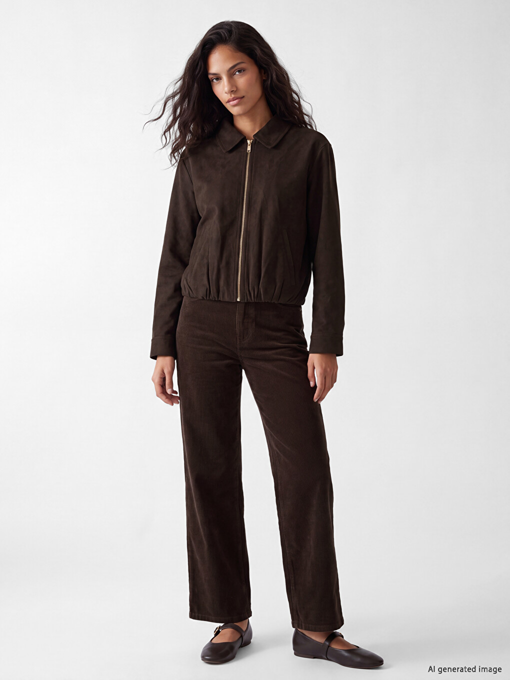 Woman Brown Coat-1