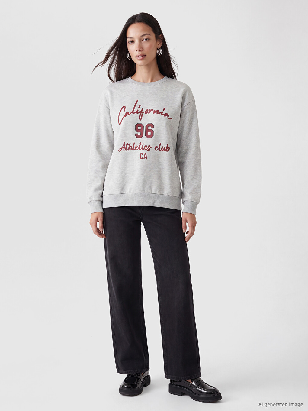 California Printed Oversize Women's Sweatshirt-1