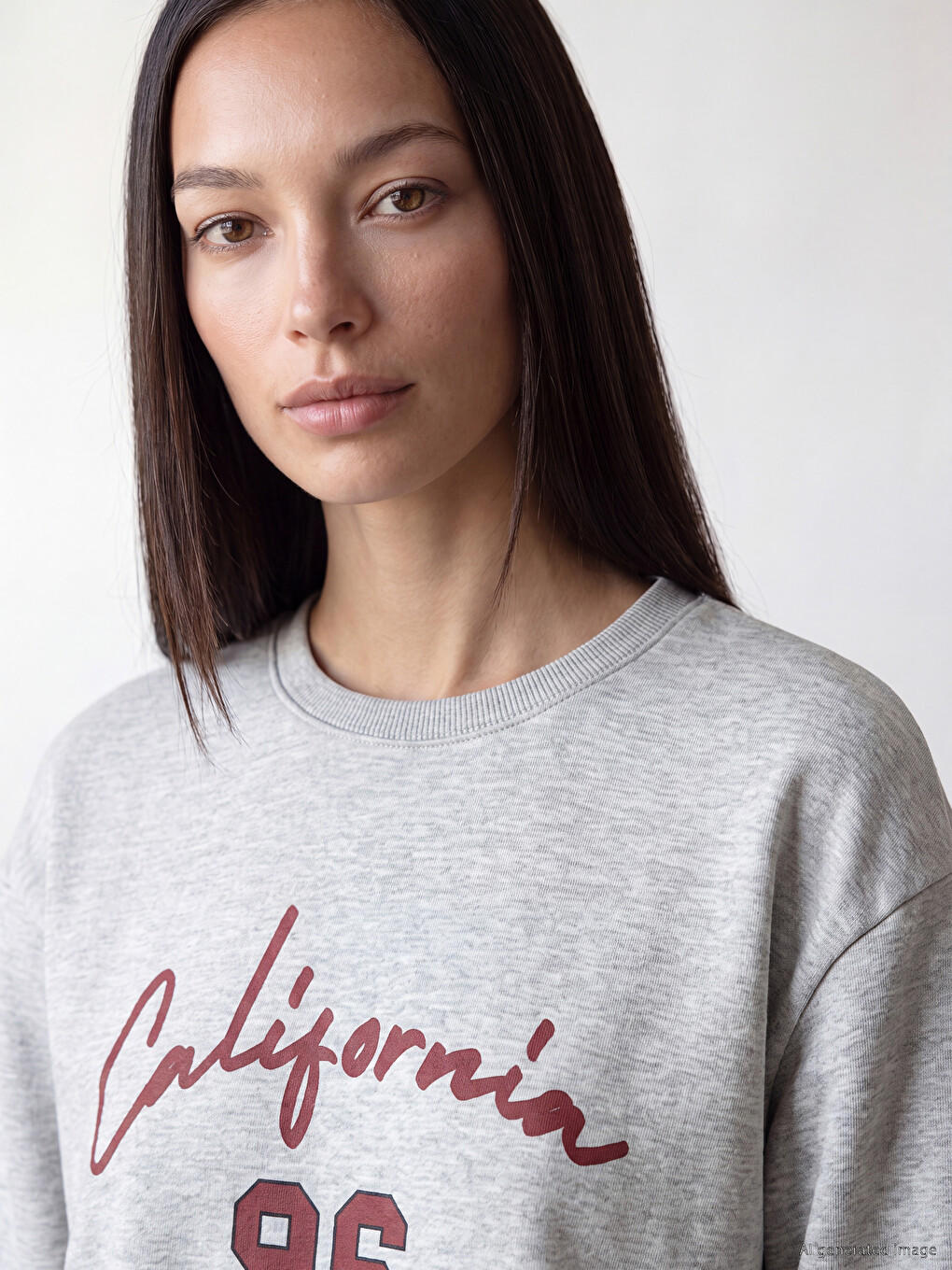 California Printed Oversize Women's Sweatshirt-2