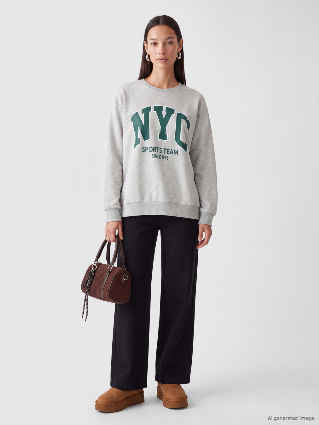 Nyc Printed Oversize Women's Sweatshirt-1