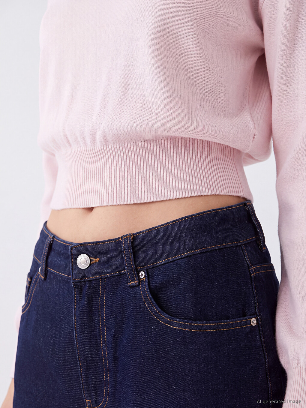Straight Fit Kadın Jean Pantolon-2