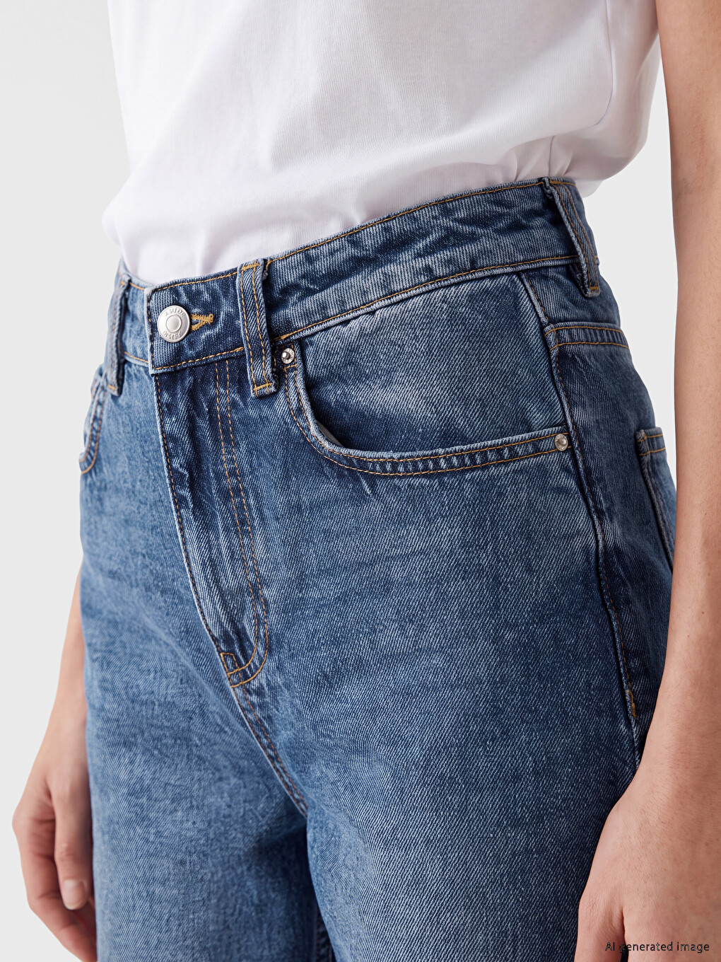 Straight Fit Kadın Jean Pantolon-2