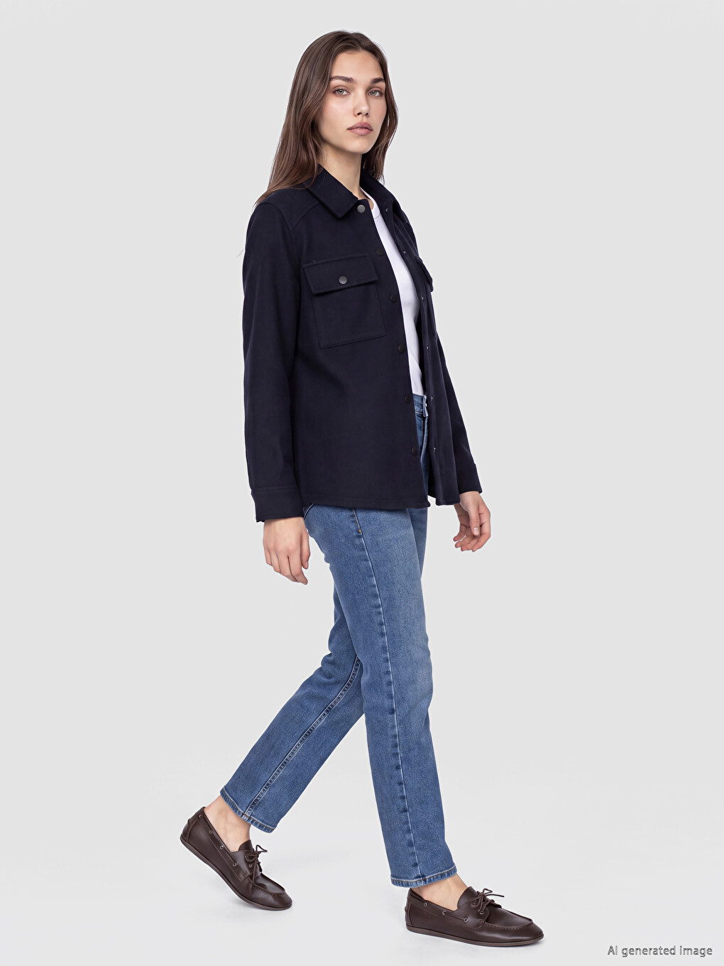 Woman Navy Overshirt-1