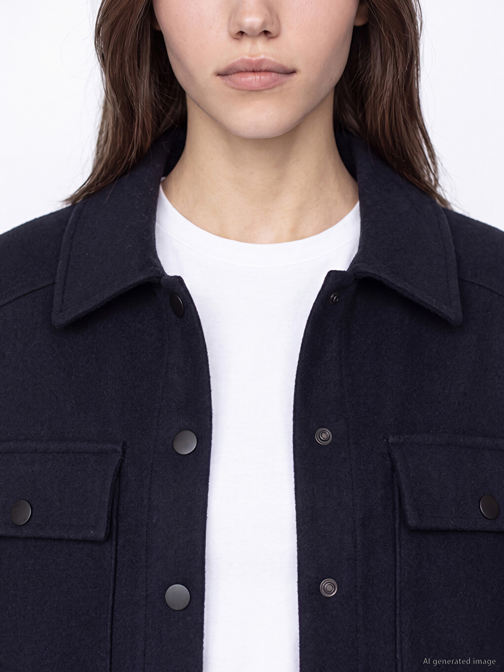 Woman Navy Overshirt-2