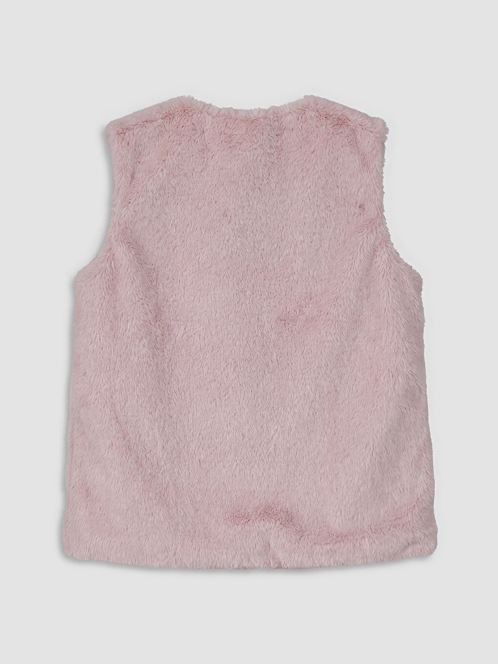 Pembe V Yaka Kız Çocuk Pelüş Yelek-1