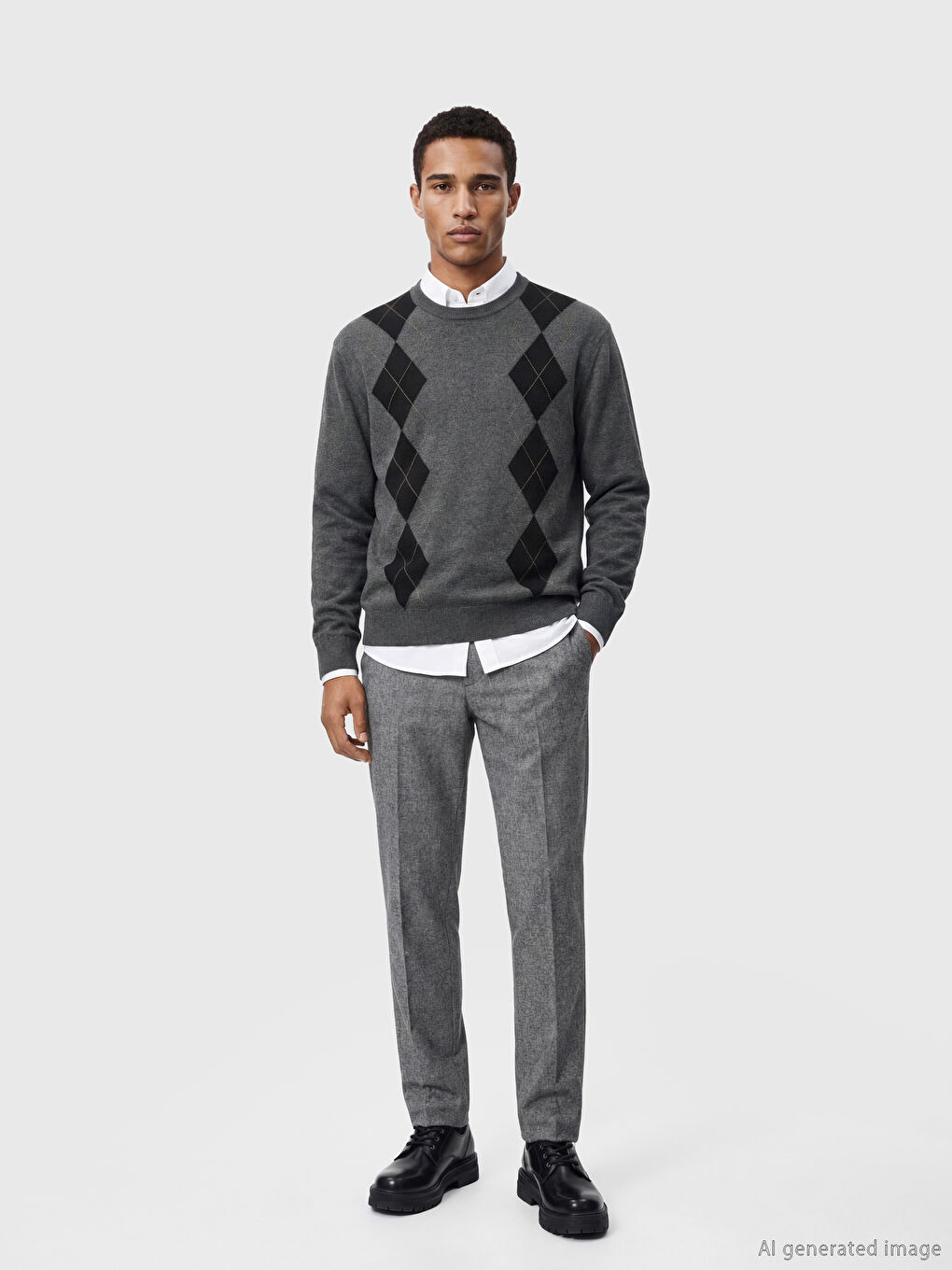 Antrasit Bisiklet Yaka Erkek Triko Kazak-1