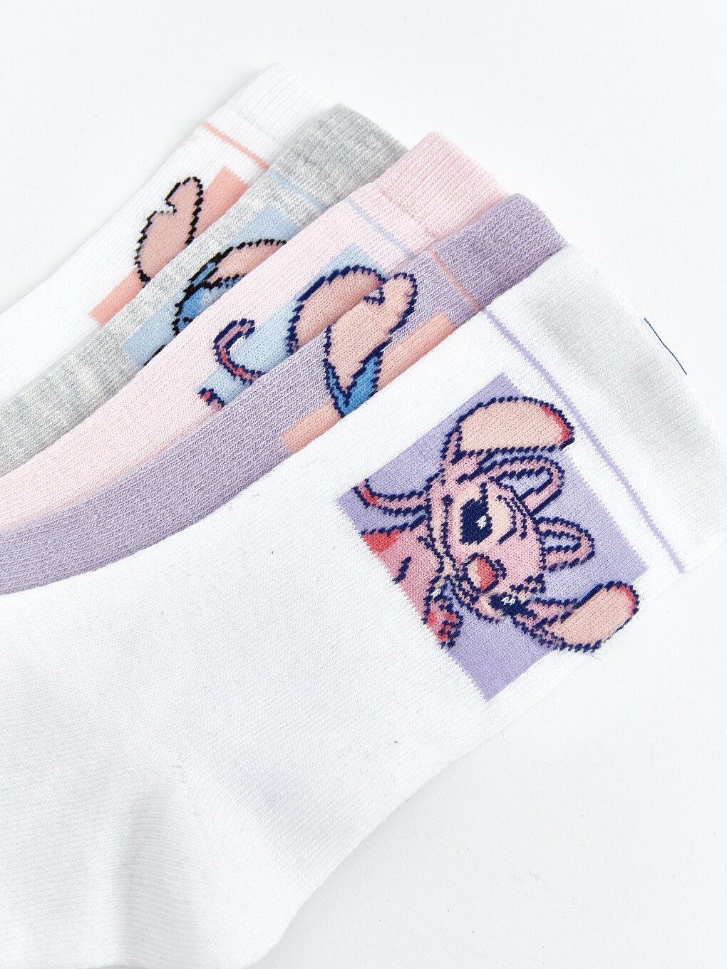 Lilo & Stitch Printed Girls' Ankle Socks 5 Pack-6