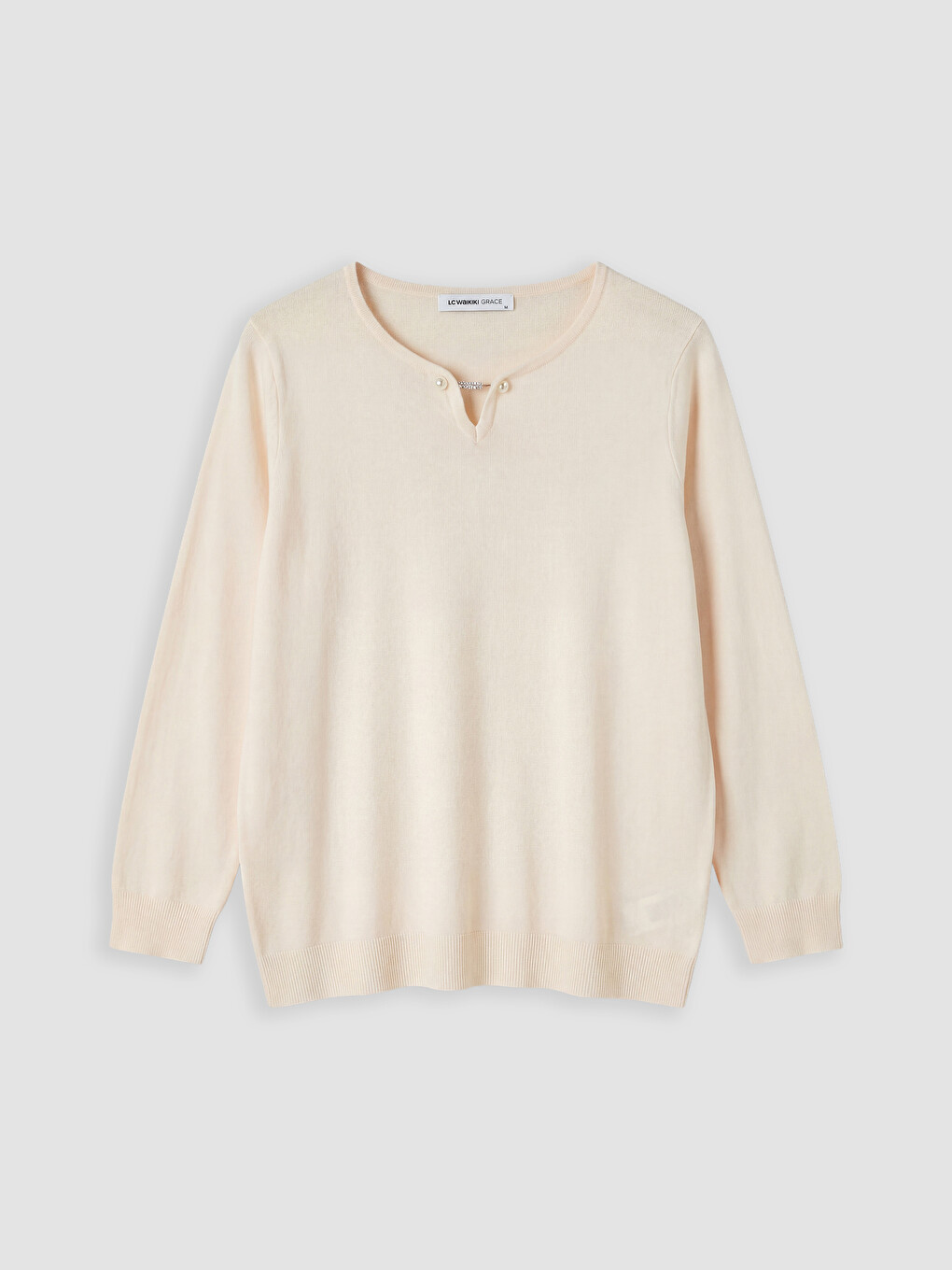 V Neck Accessory Detailed Women's Knitwear Sweater-4