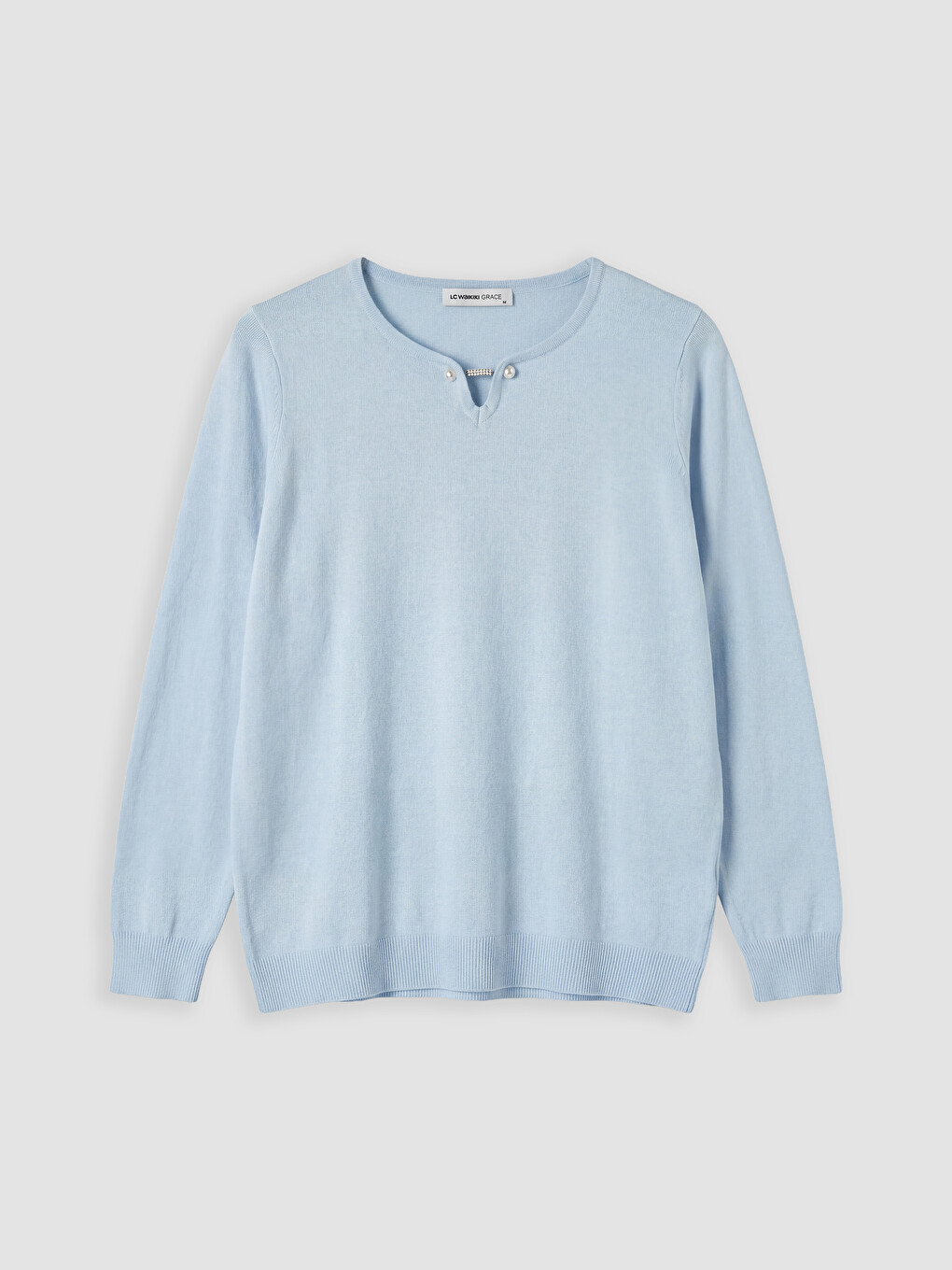 V Neck Accessory Detailed Women's Knitwear Sweater-4