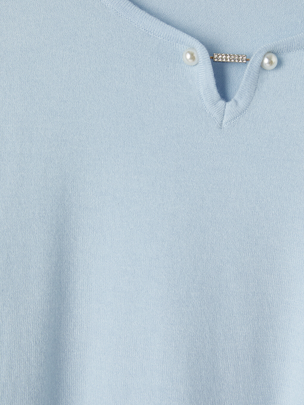V Neck Accessory Detailed Women's Knitwear Sweater-6