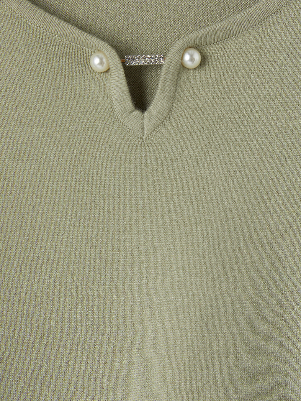 V Neck Accessory Detailed Women's Knitwear Sweater-6