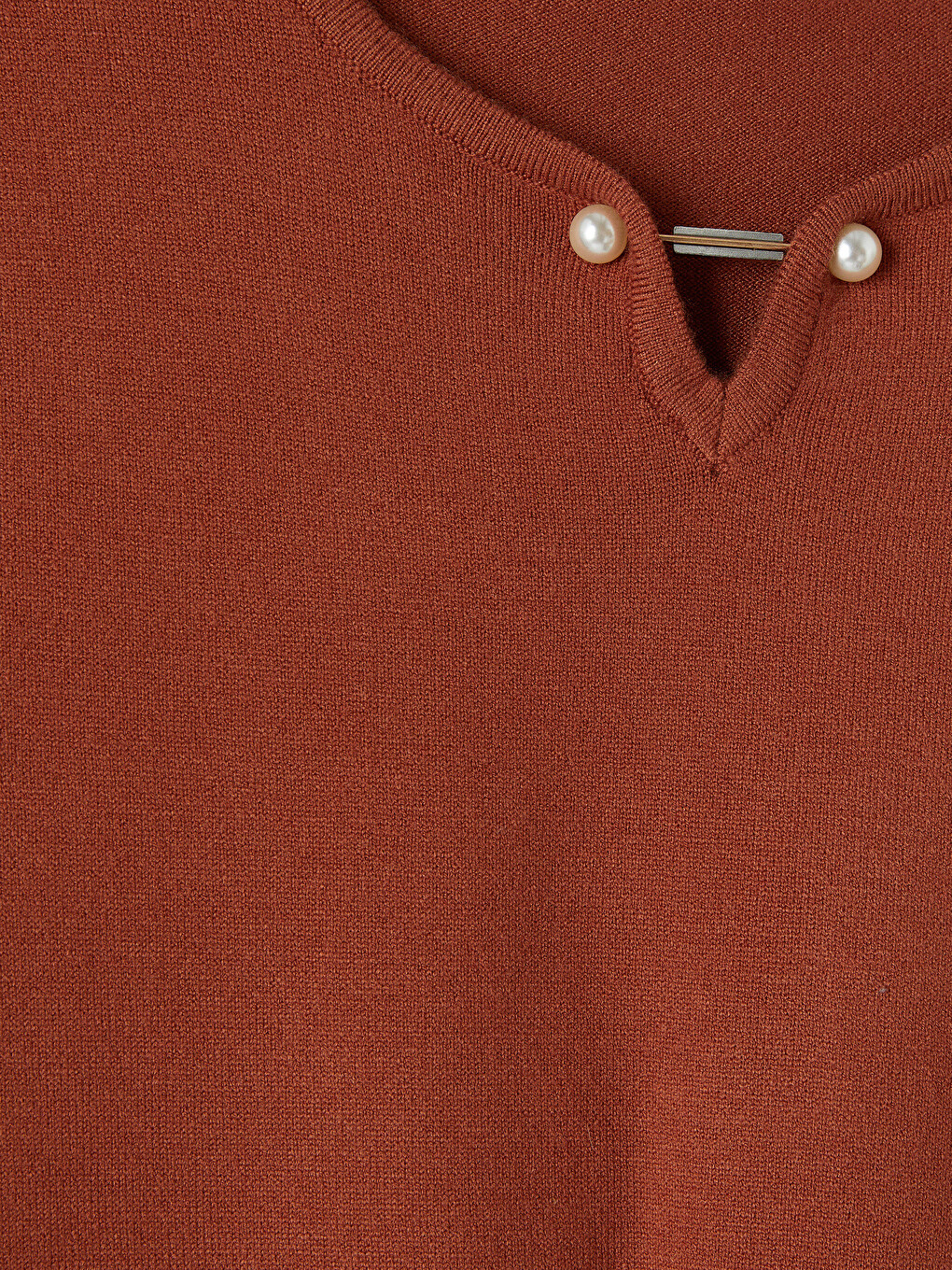V Neck Accessory Detailed Women's Knitwear Sweater-6