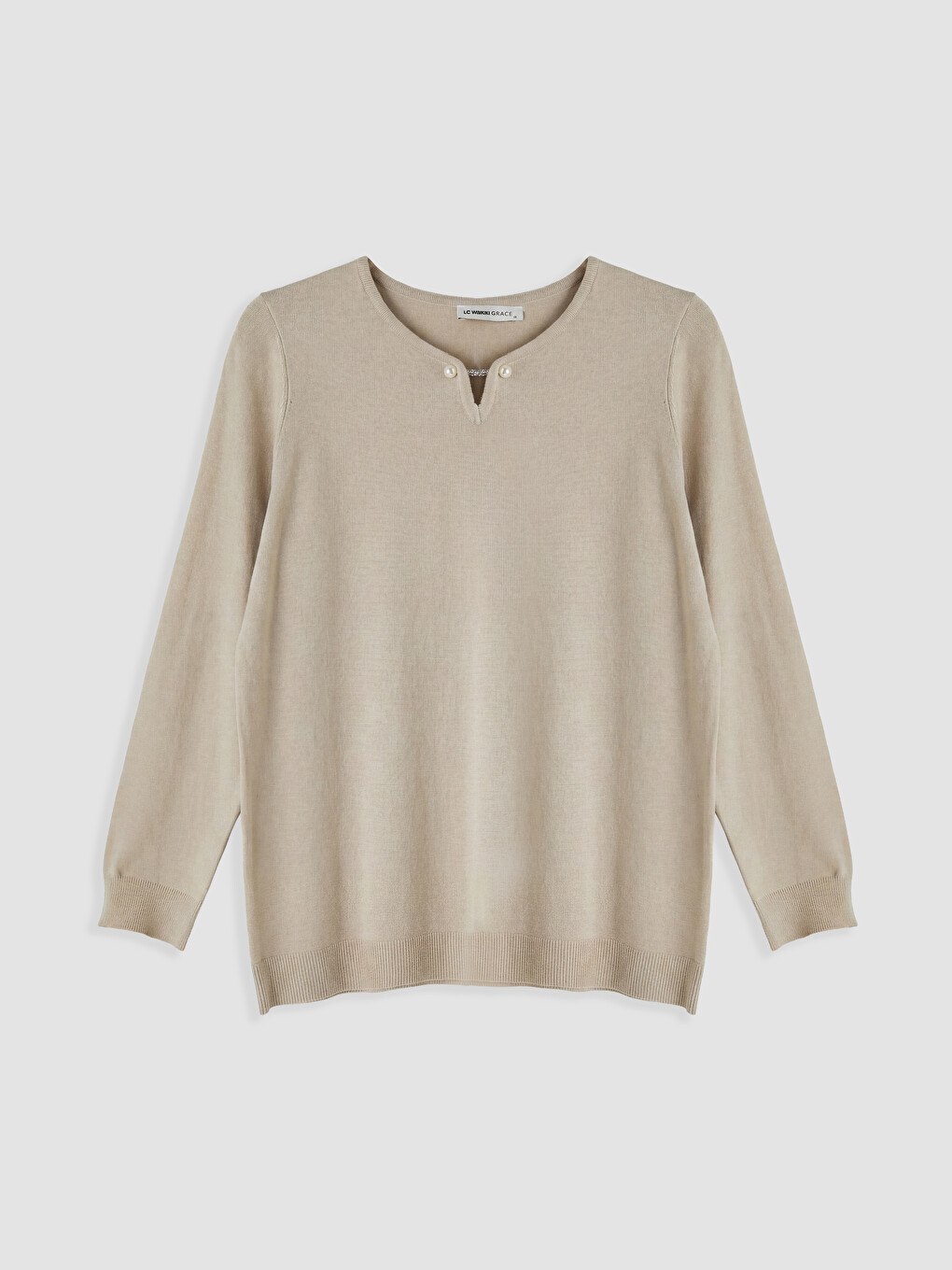 V Neck Accessory Detailed Women's Knitwear Sweater-4
