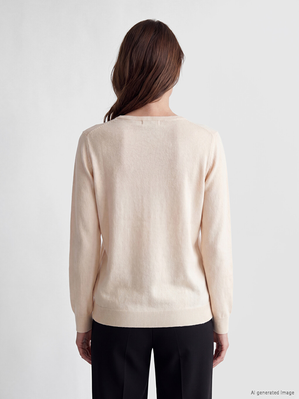 V Neck Accessory Detailed Women's Knitwear Sweater-3