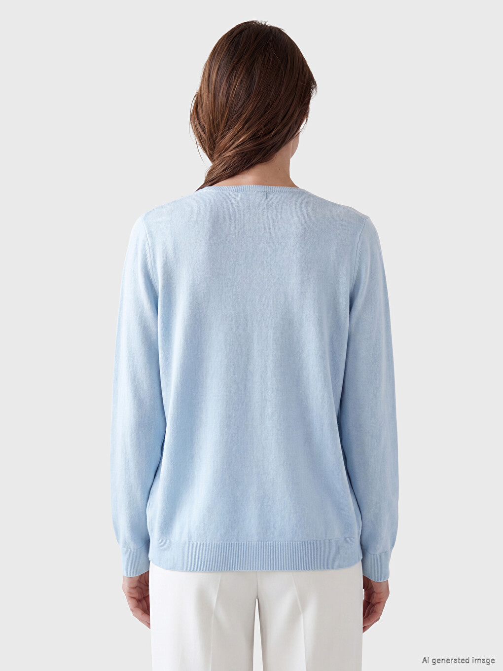 V Neck Accessory Detailed Women's Knitwear Sweater-3