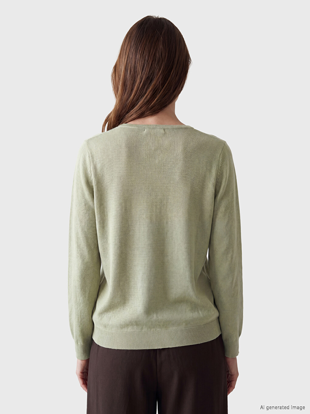V Neck Accessory Detailed Women's Knitwear Sweater-3
