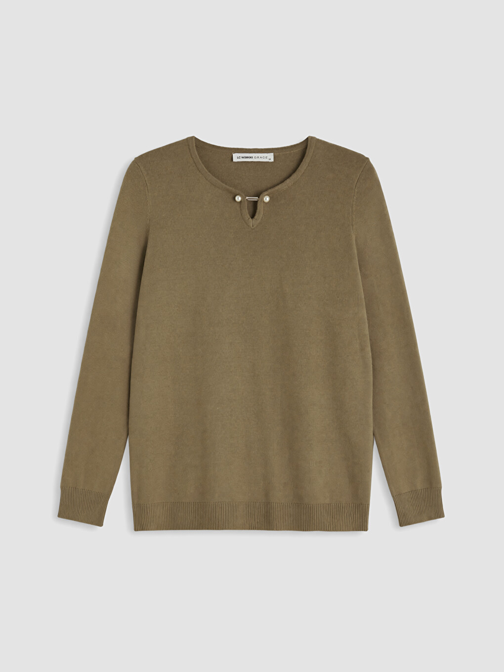 Pull-over En Tricot Pour Femme À Col En V Avec Détails Accessoires-3