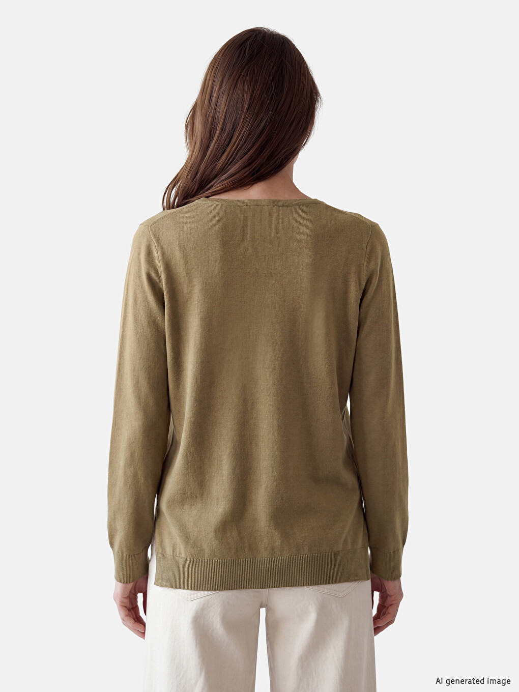 Pull-over En Tricot Pour Femme À Col En V Avec Détails Accessoires-2