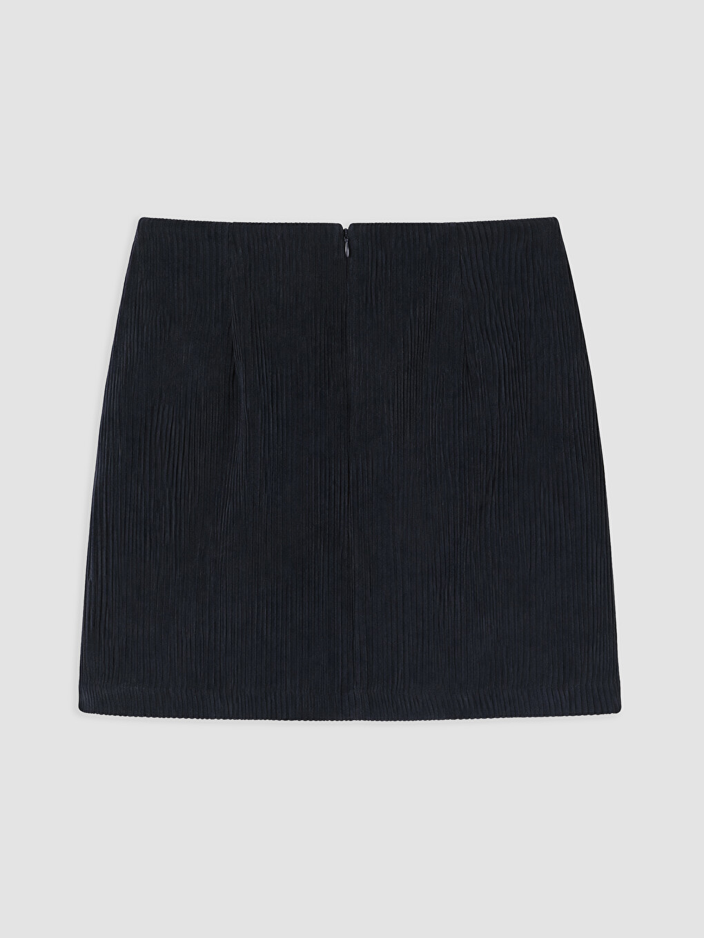 Waist Zippered Velvet Mini Skirt-5