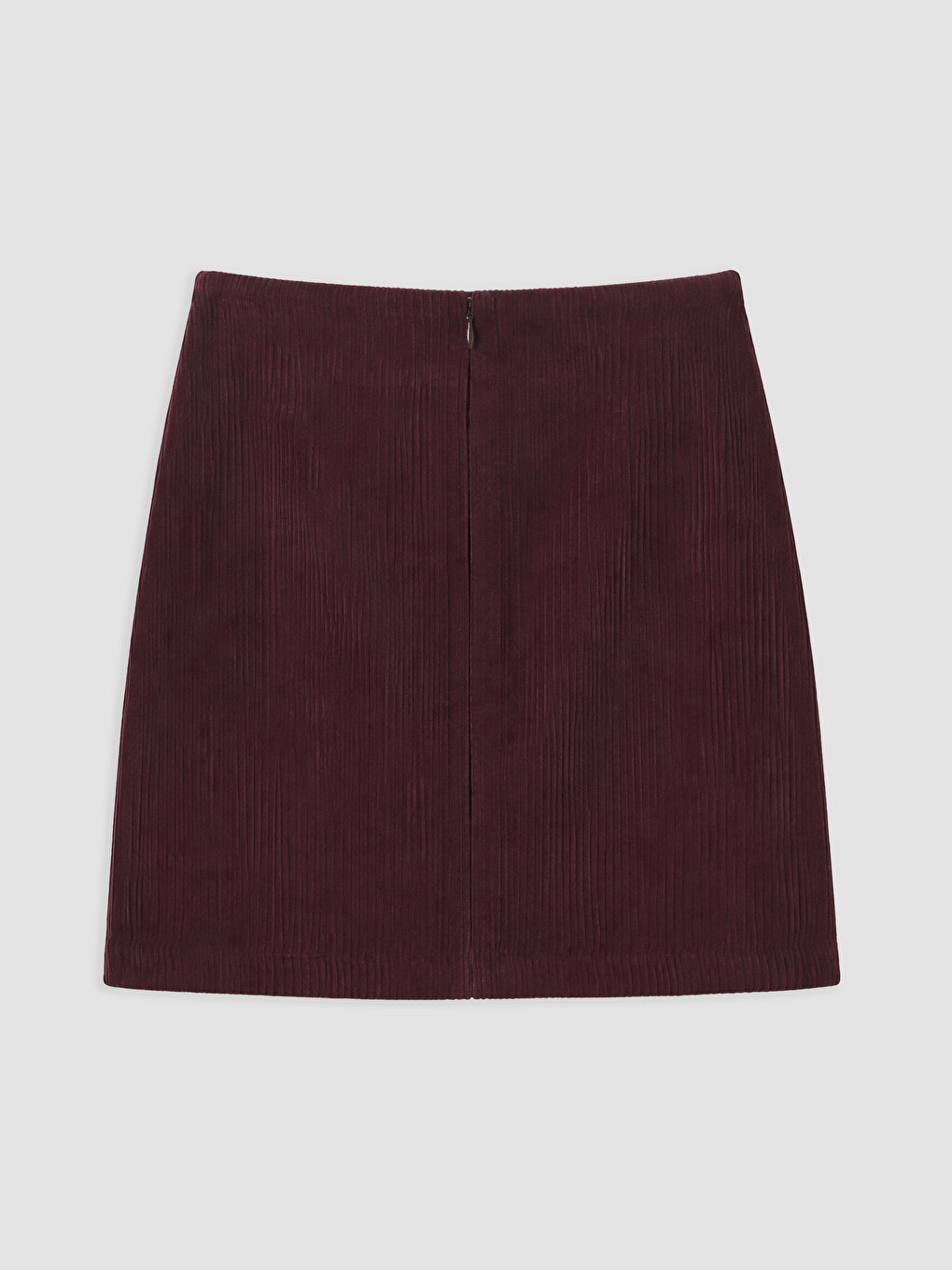 Waist Zippered Velvet Mini Skirt-5
