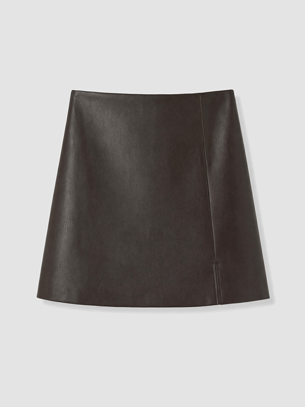 Women's A-line Faux Leather Look Mini Skirt-4