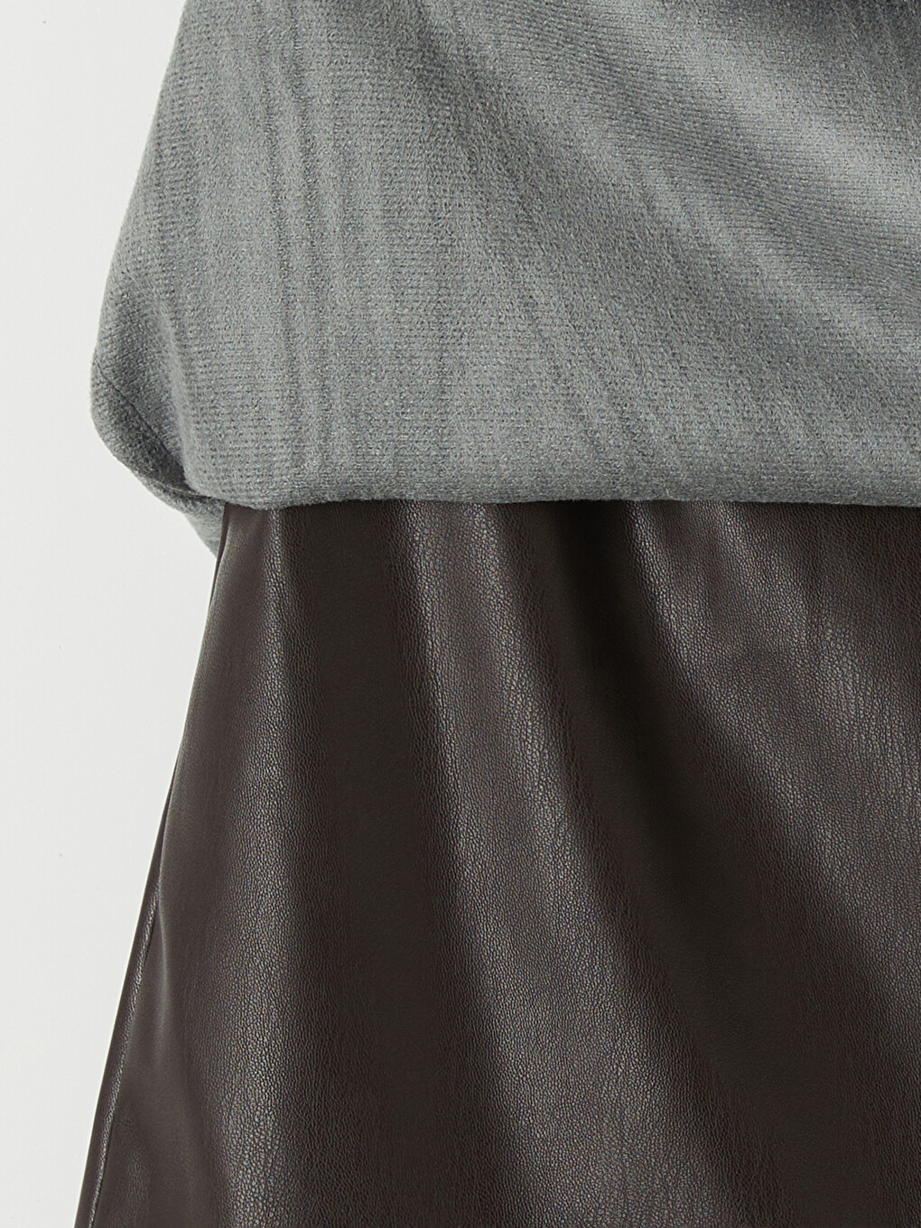 Women's A-line Faux Leather Look Mini Skirt-6