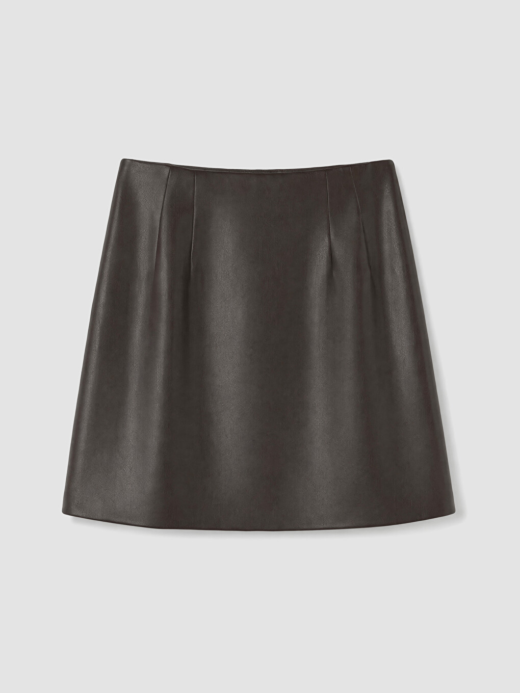 Women's A-line Faux Leather Look Mini Skirt-7