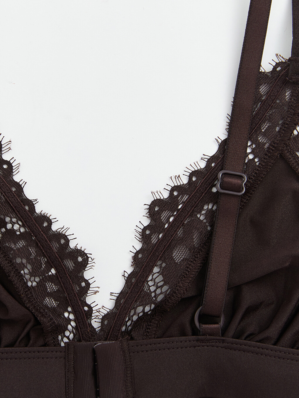 Kahverengi Balensiz Dolgusuz Dantel Detaylı Bralet-2