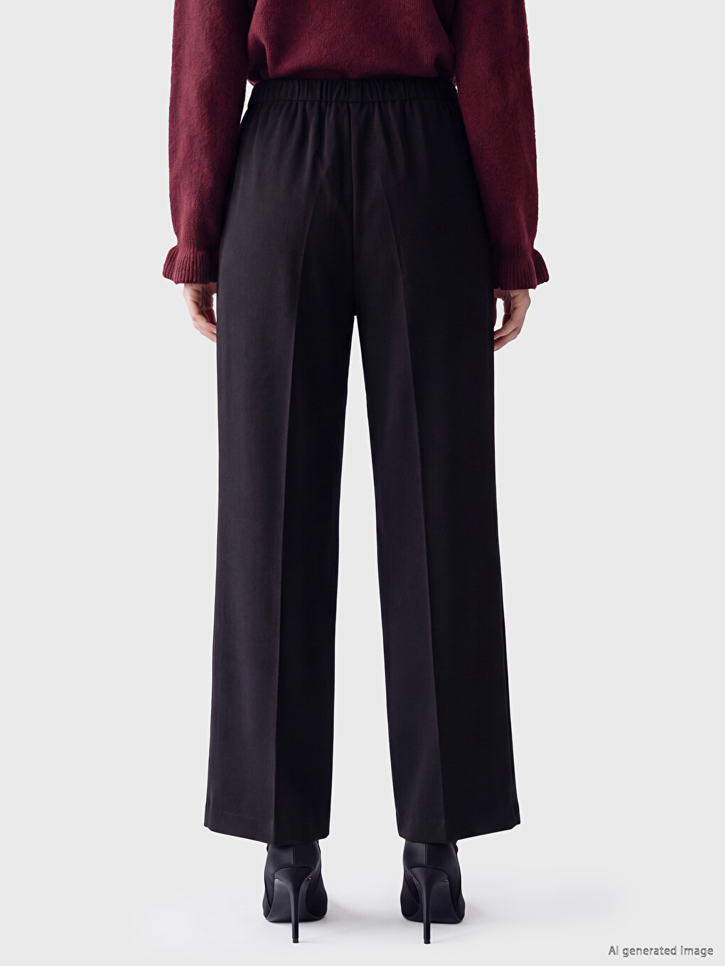 Pantaloni Eleganți Negru Femeie-3