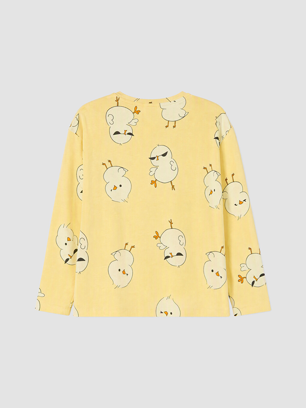 Sarı Bisiklet Yaka Desenli Pijama Takım-3