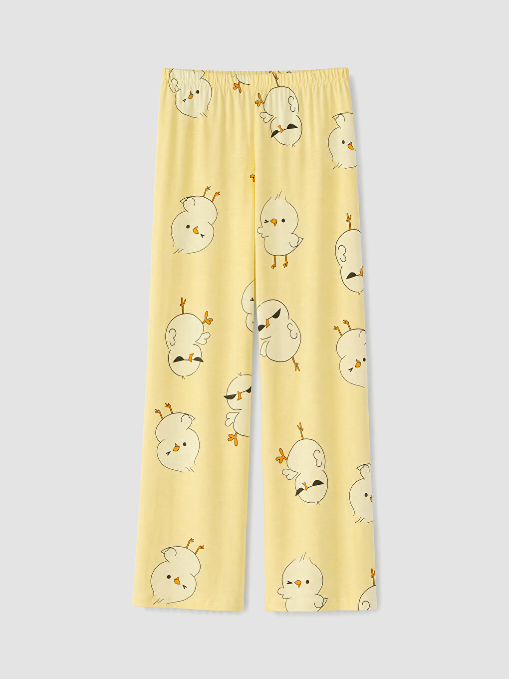 Sarı Bisiklet Yaka Desenli Pijama Takım-4