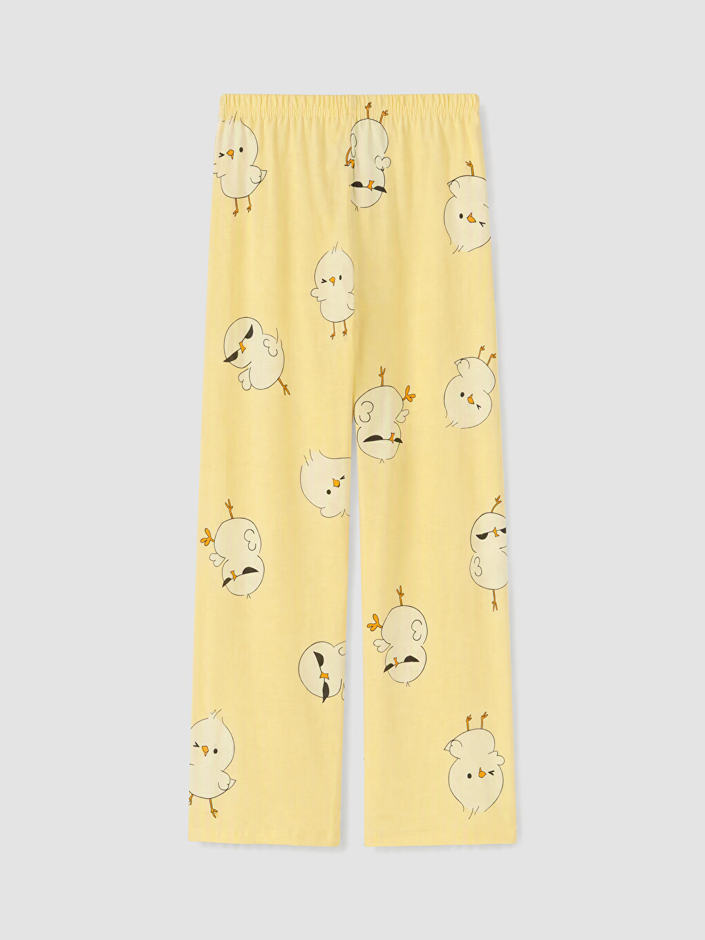 Sarı Bisiklet Yaka Desenli Pijama Takım-6