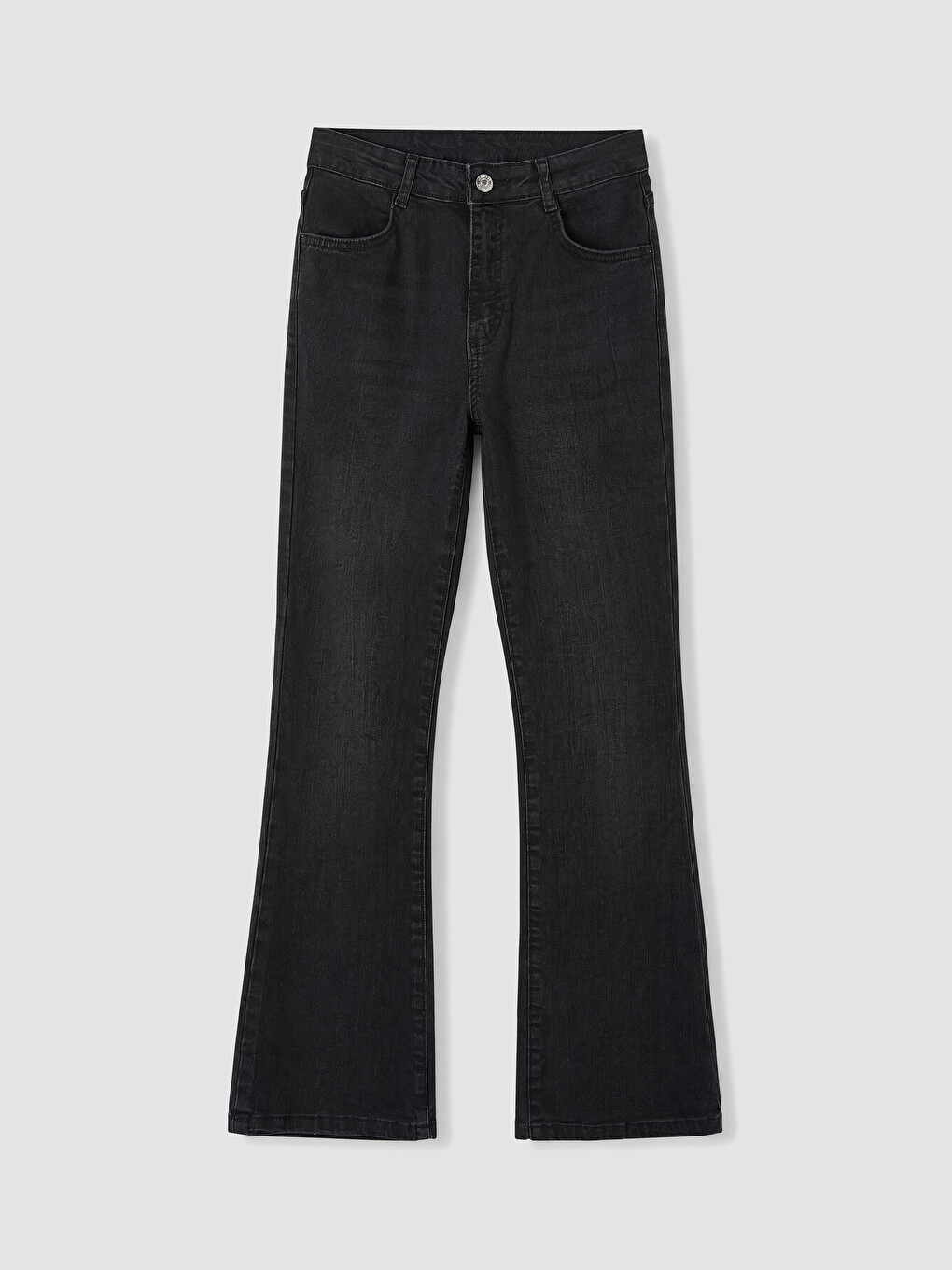 Siyah İspanyol Paça Kız Çocuk Jean Pantolon