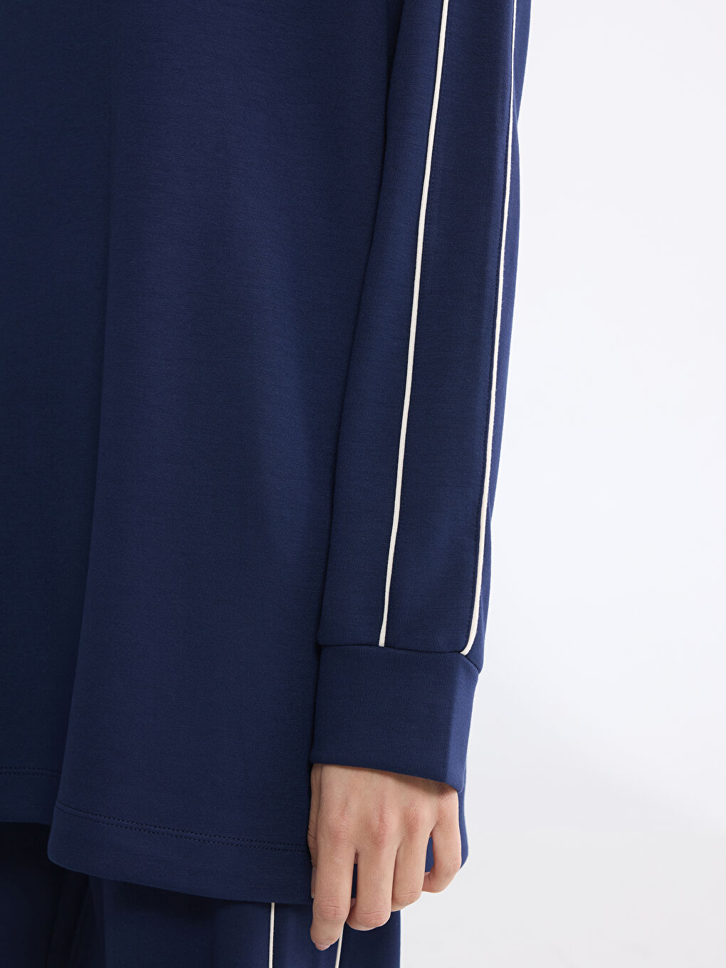 Lacivert Soft Touch Oversize Kadın Sweatshirt-3