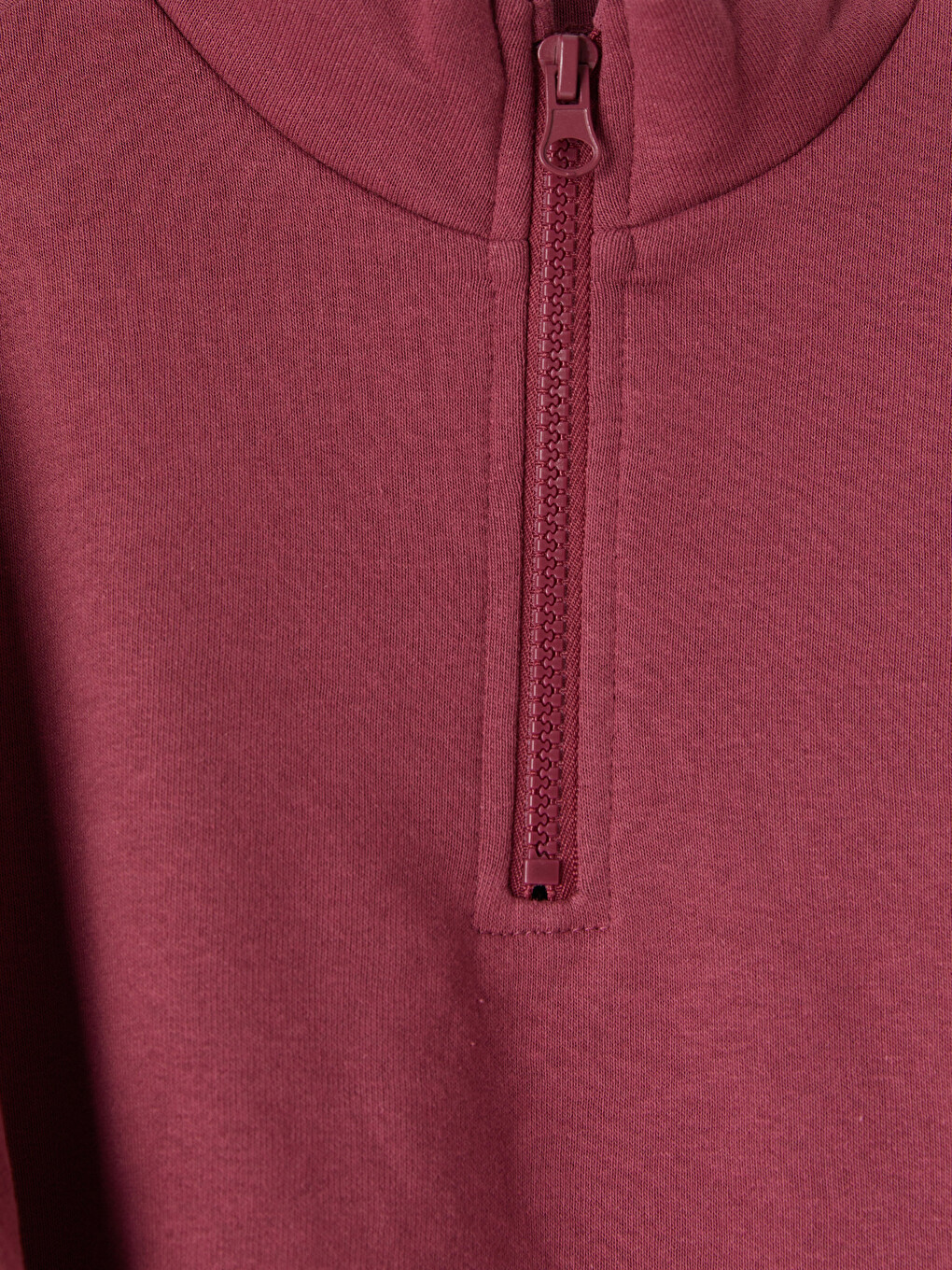 Pembe Fermuarlı Dik Yaka Kız Çocuk Sweatshirt-1