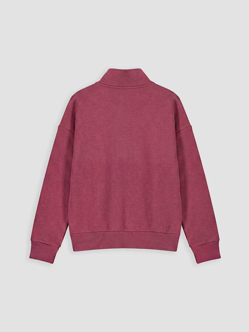Pembe Fermuarlı Dik Yaka Kız Çocuk Sweatshirt-2
