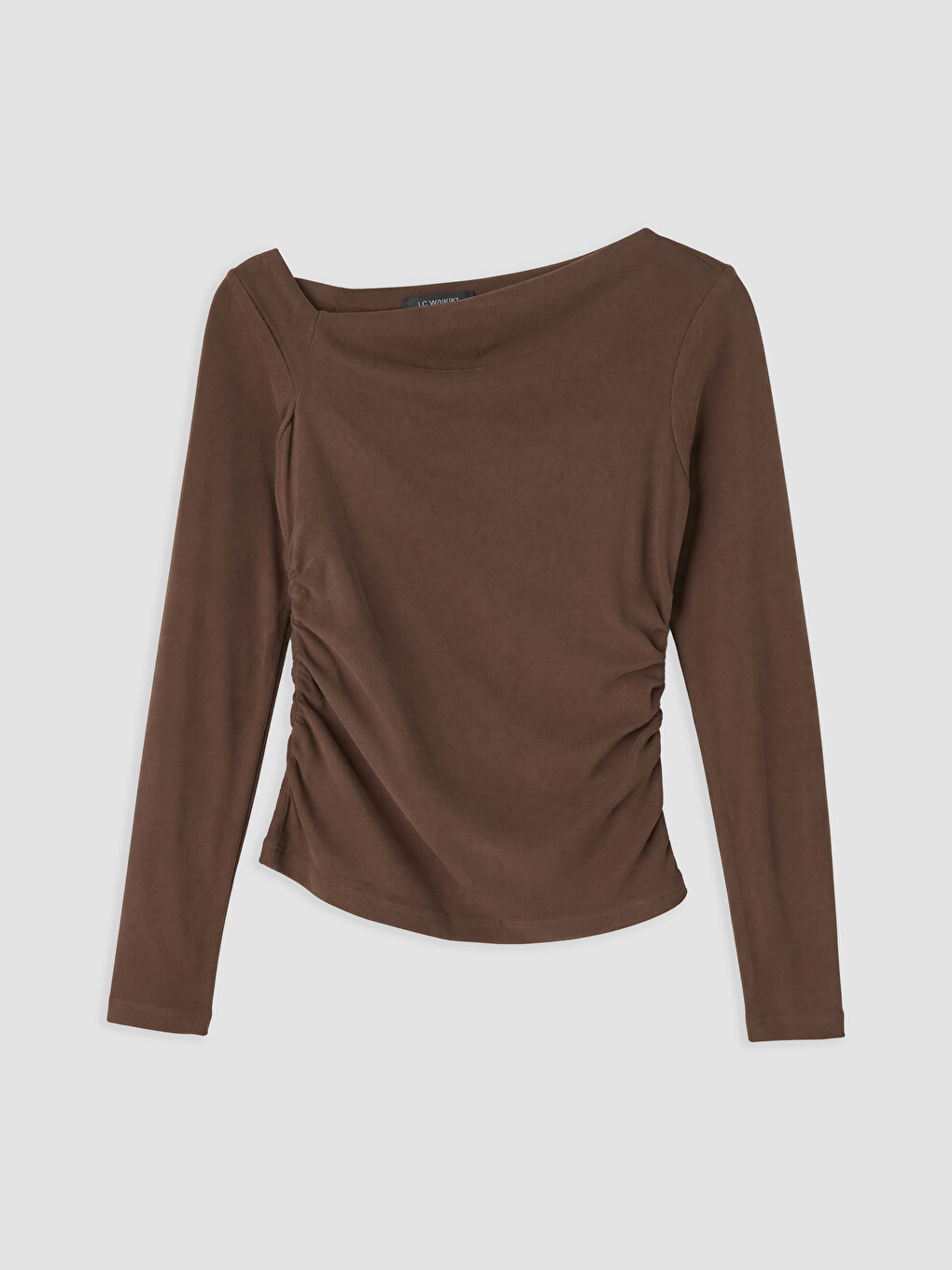 Slash Neck Ribbed Blouse-4