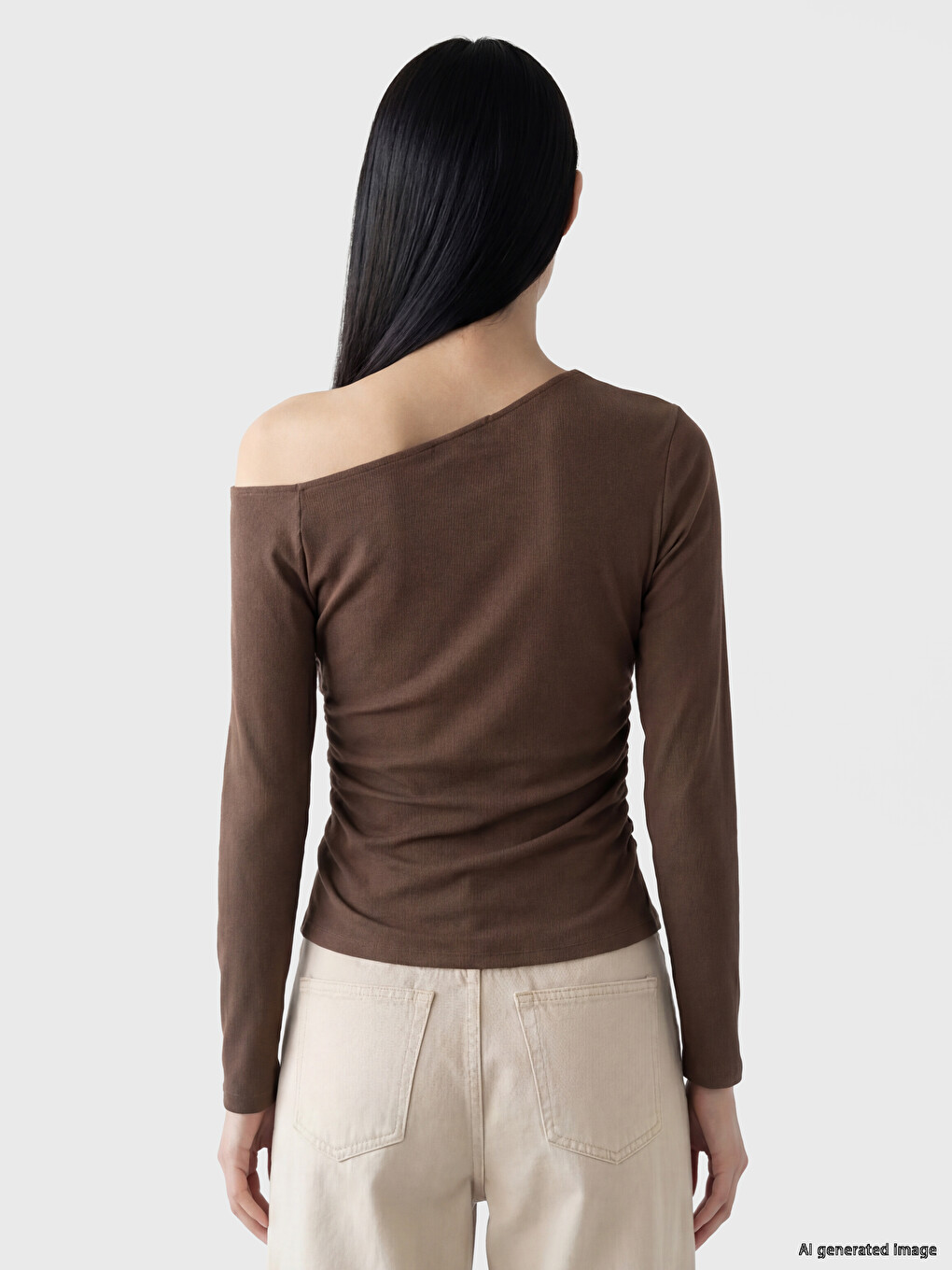 Slash Neck Ribbed Blouse-3