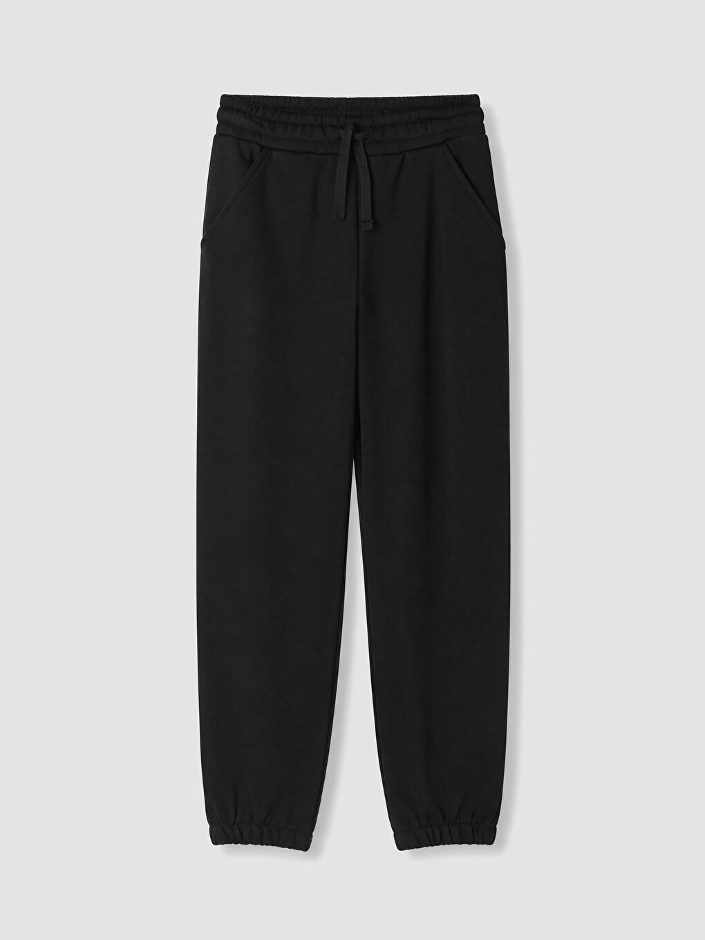 Siyah Beli Lastikli Kız Çocuk Jogger Eşofman Altı