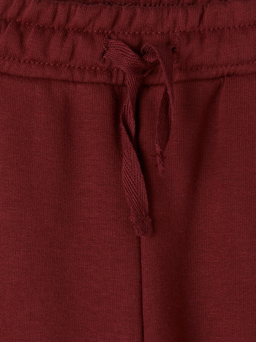 Bordo Beli Lastikli Kız Çocuk Jogger Eşofman Altı-1