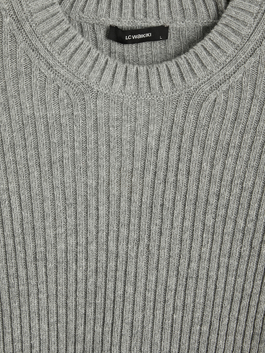 Pull En Maille Côtelée À Col Rond Pour Homme-5