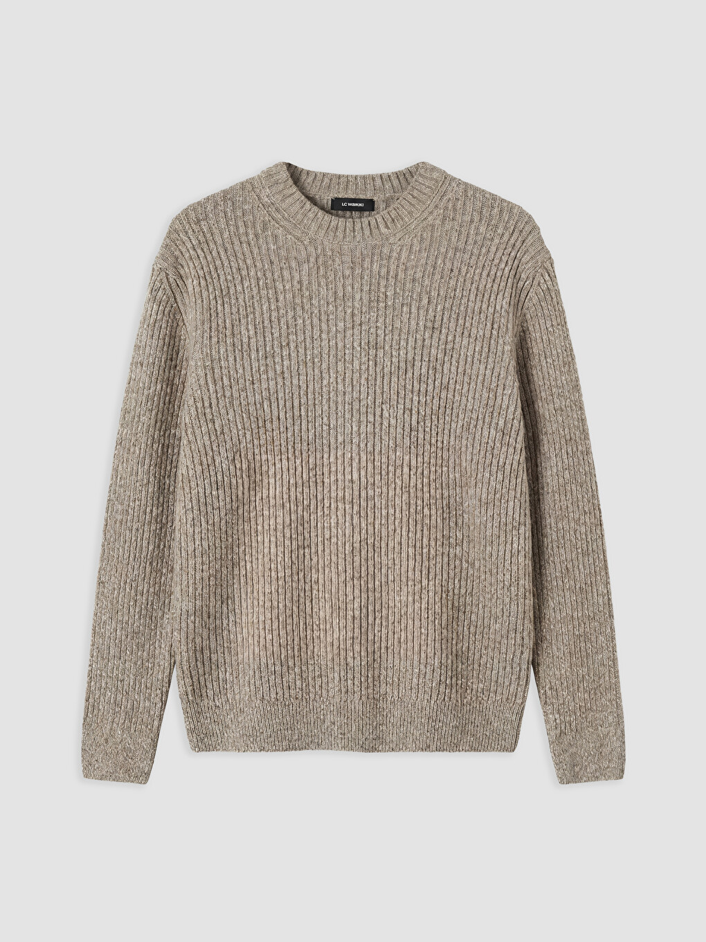 Crew Neck Ribbed Men's Knitwear Sweater-4